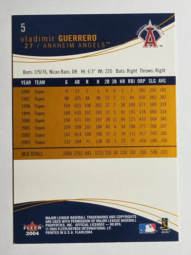 2004 Flair #5 Vladimir Guerrero