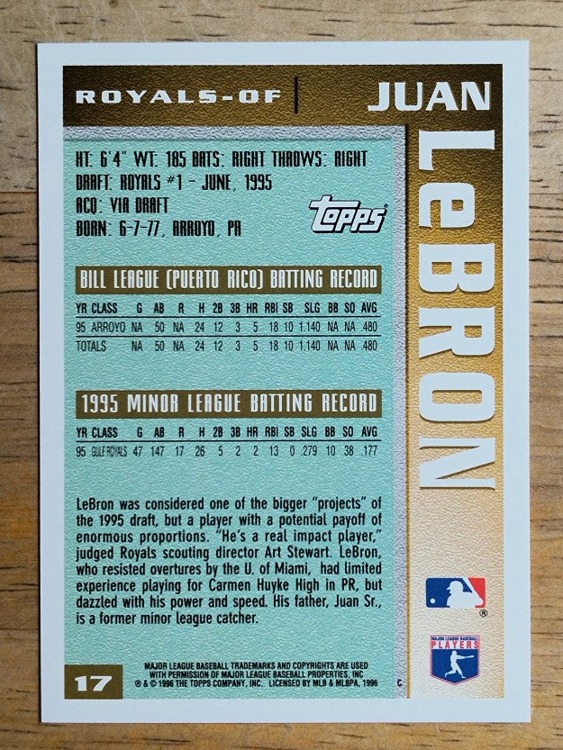 1996 Topps #17 Juan LeBron