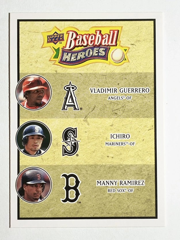 2008 Upper Deck Heroes #186 Vladimir Guerrero/Ichiro Suzuki/Manny Ramirez