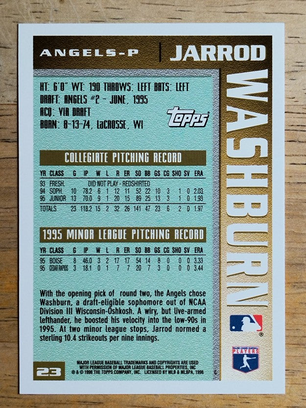 1996 Topps #23 Jarrod Washburn RC