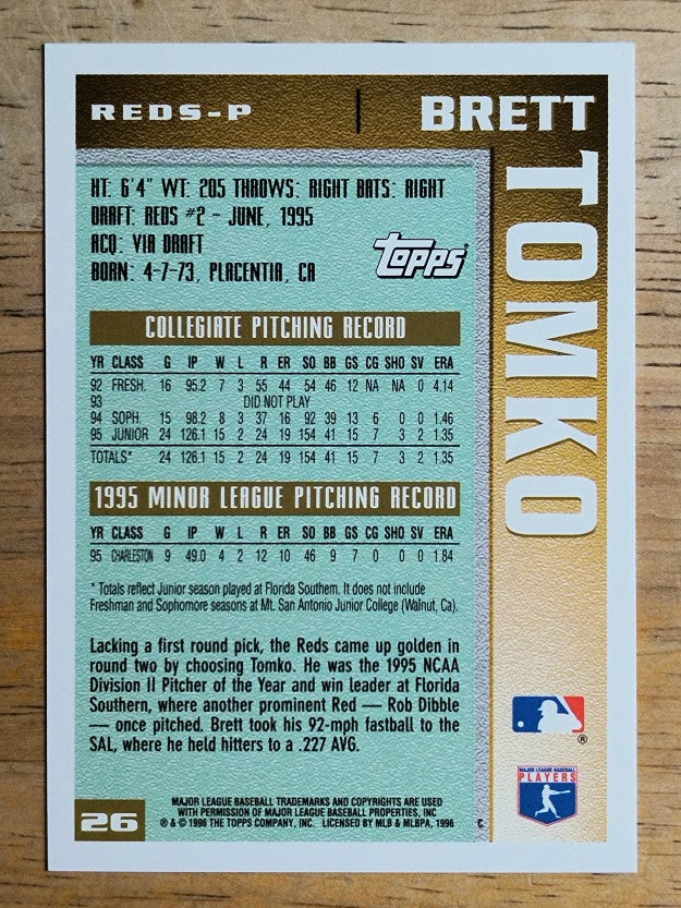 1996 Topps #26 Brett Tomko RC