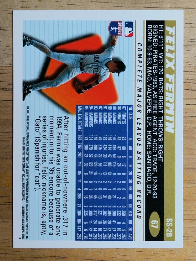 1996 Topps #67 Felix Fermin