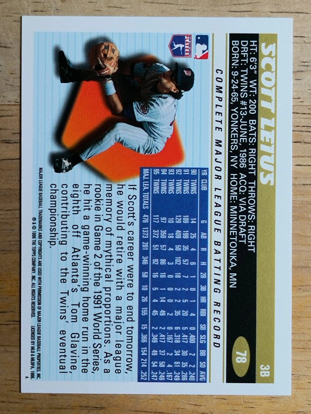 1996 Topps #78 Scott Leius
