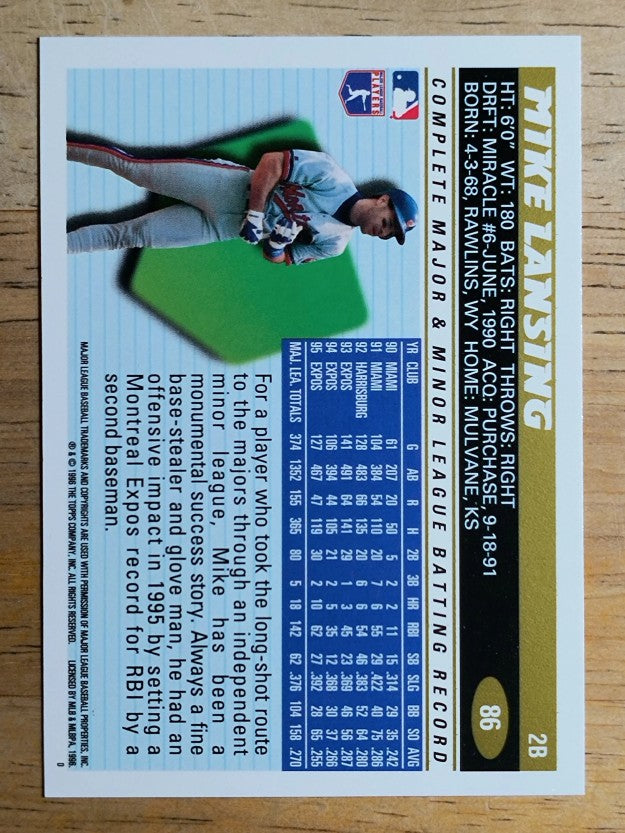 1996 Topps #86 Mike Lansing