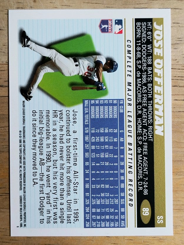 1996 Topps #89 Jose Offerman