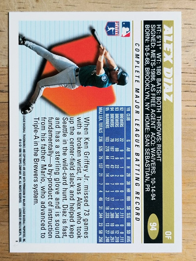 1996 Topps #94 Alex Diaz