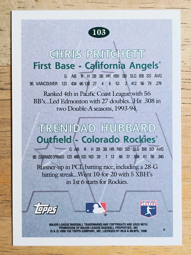 1996 Topps #103 Chris Pritchett/Trenidad Hubbard