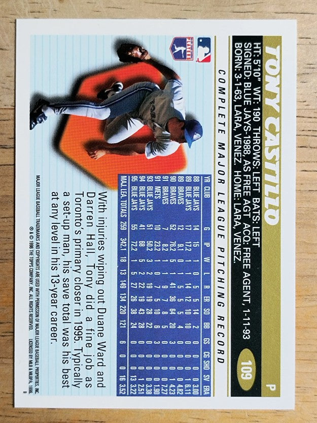 1996 Topps #109 Tony Castillo
