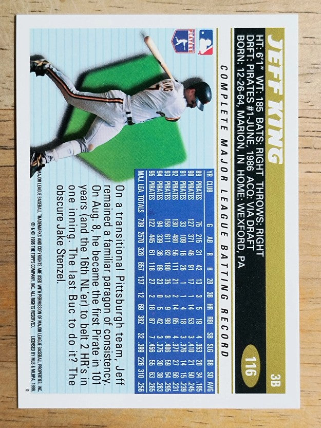 1996 Topps #116 Jeff King