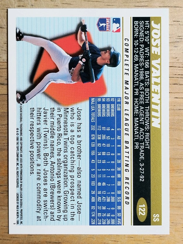 1996 Topps #122 Jose Valentin