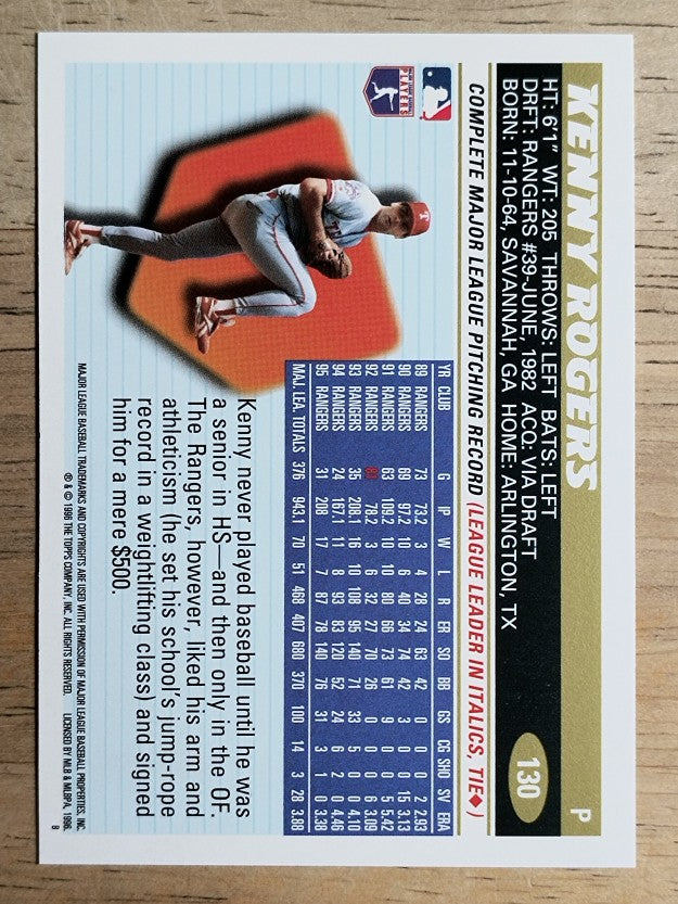 1996 Topps #130 Kenny Rogers