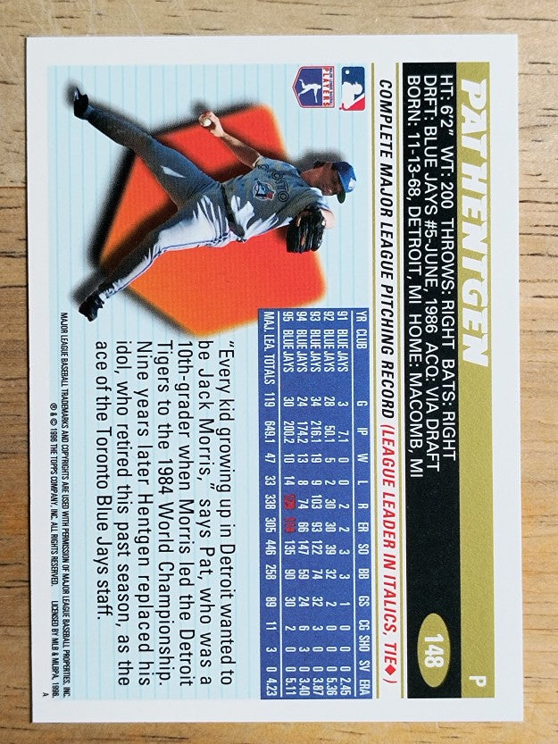 1996 Topps #148 Pat Hentgen