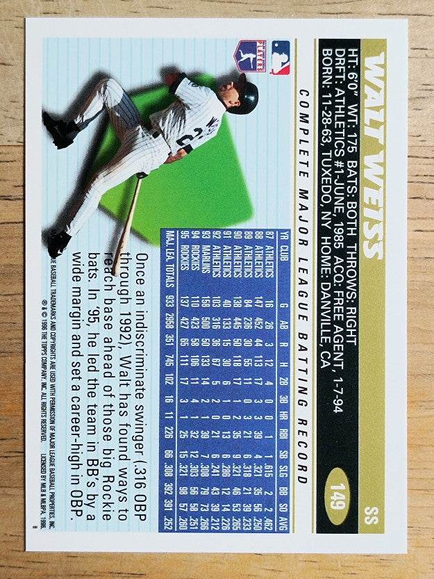 1996 Topps #149 Walt Weiss