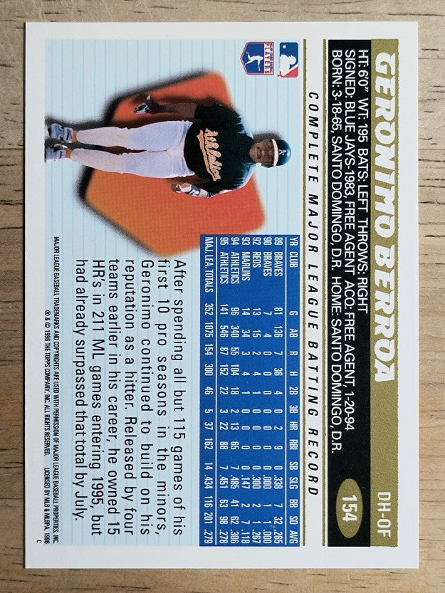 1996 Topps #154 Geronimo Berroa