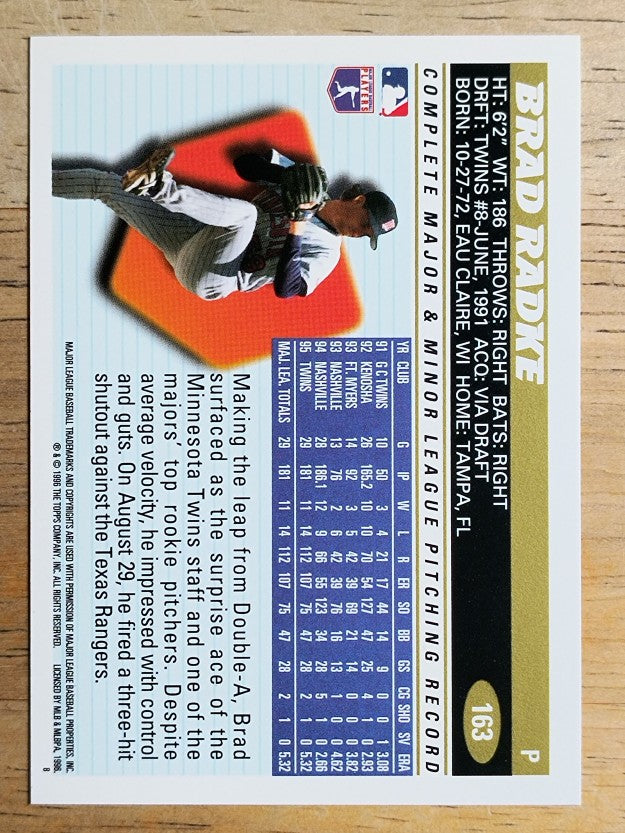 1996 Topps #163 Brad Radke