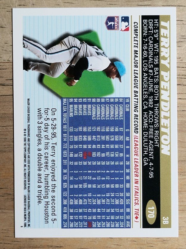 1996 Topps #170 Terry Pendleton