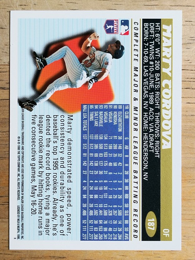1996 Topps #187 Marty Cordova