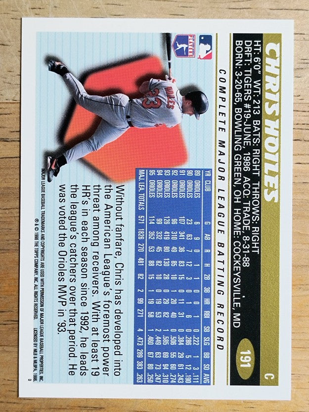 1996 Topps #191 Chris Hoiles