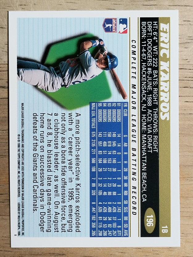 1996 Topps #196 Eric Karros
