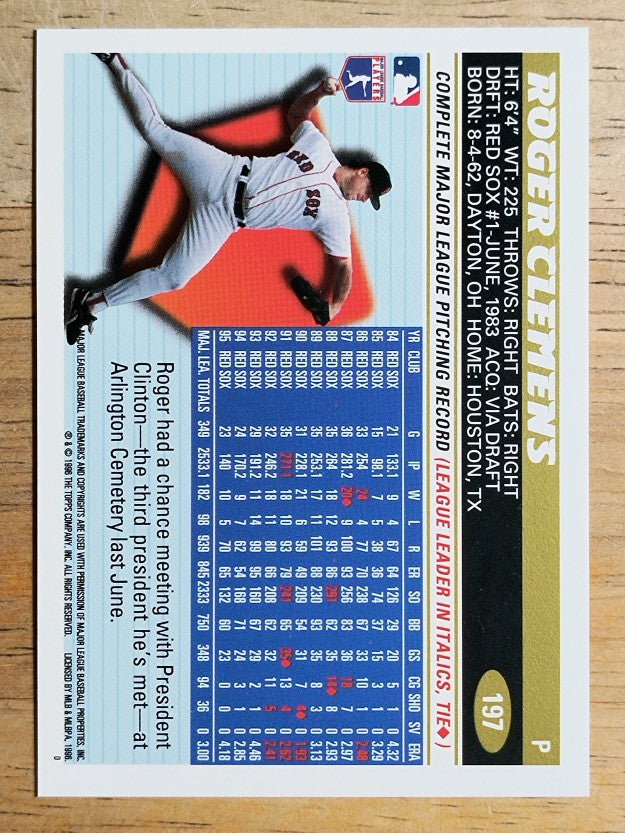 1996 Topps #197 Roger Clemens