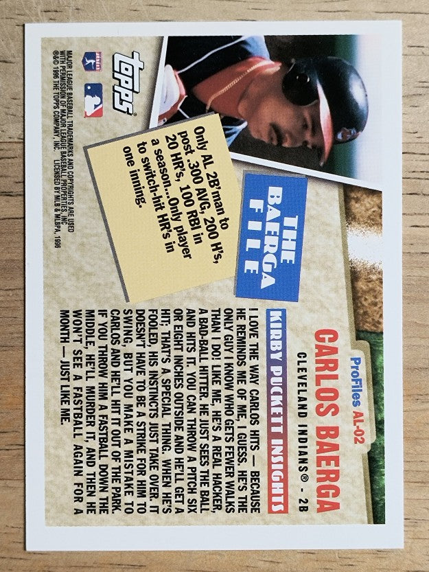 1996 Topps Profiles #AL2 Carlos Baerga