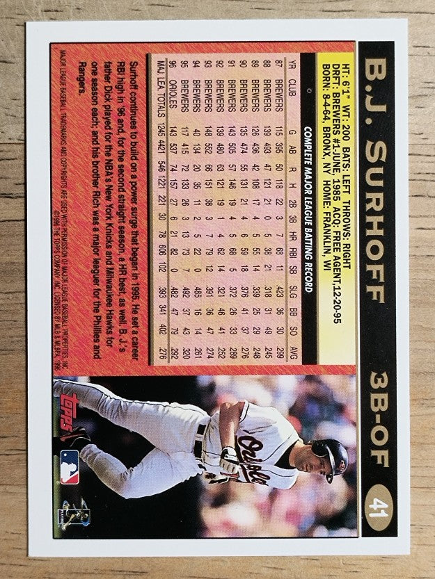 1997 Topps #41 B.J. Surhoff