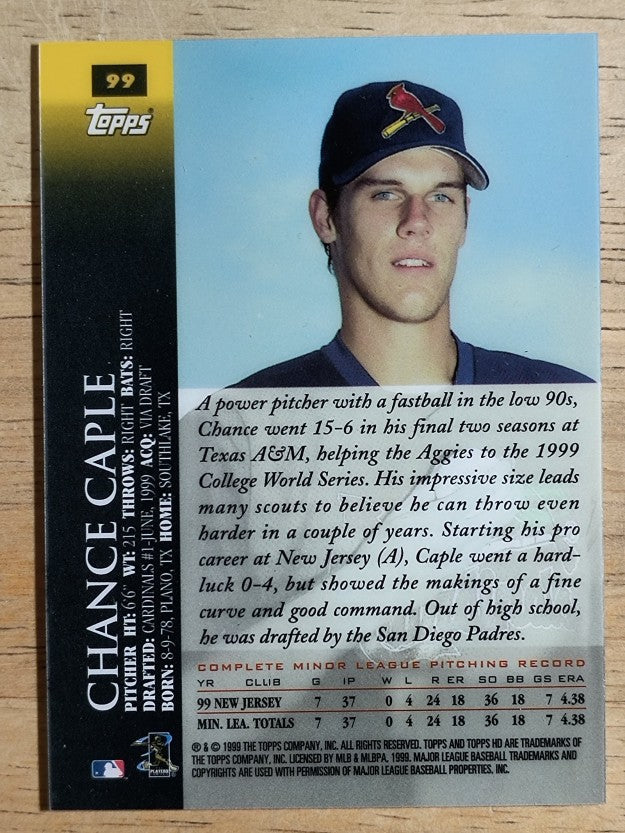 2000 Topps HD #99 Chance Caple RC