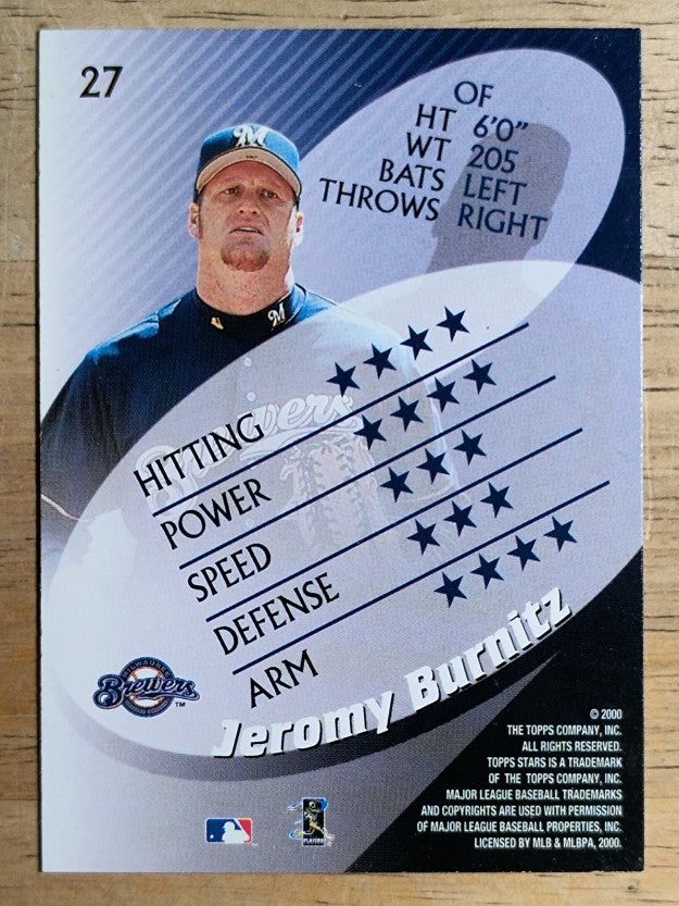 2000 Topps Stars #27 Jeromy Burnitz