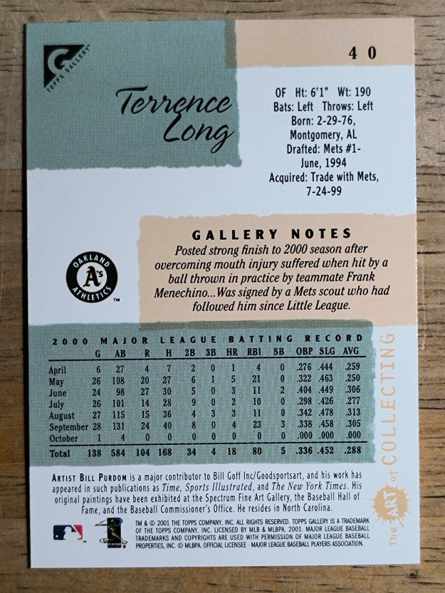 2001 Topps Gallery #40 Terrence Long