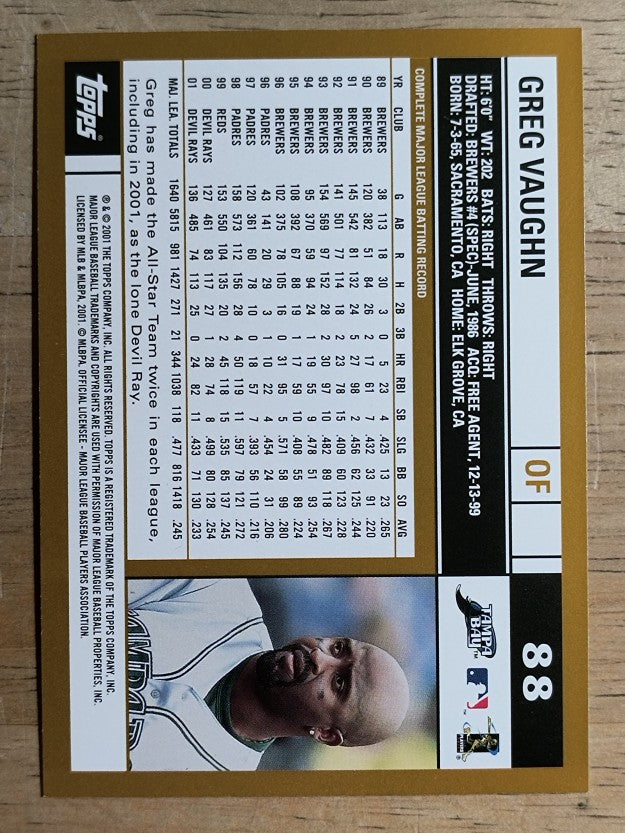 2002 Topps #88 Greg Vaughn
