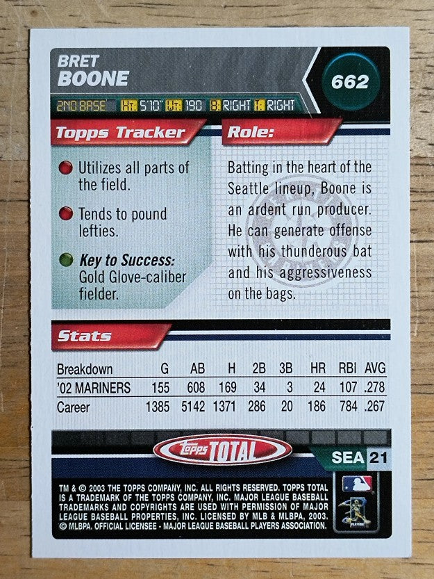 2003 Topps Total #662 Bret Boone