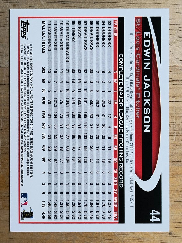 2012 Topps #44 Edwin Jackson