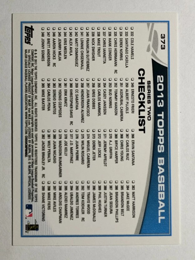 2013 Topps #373 Derek Jeter