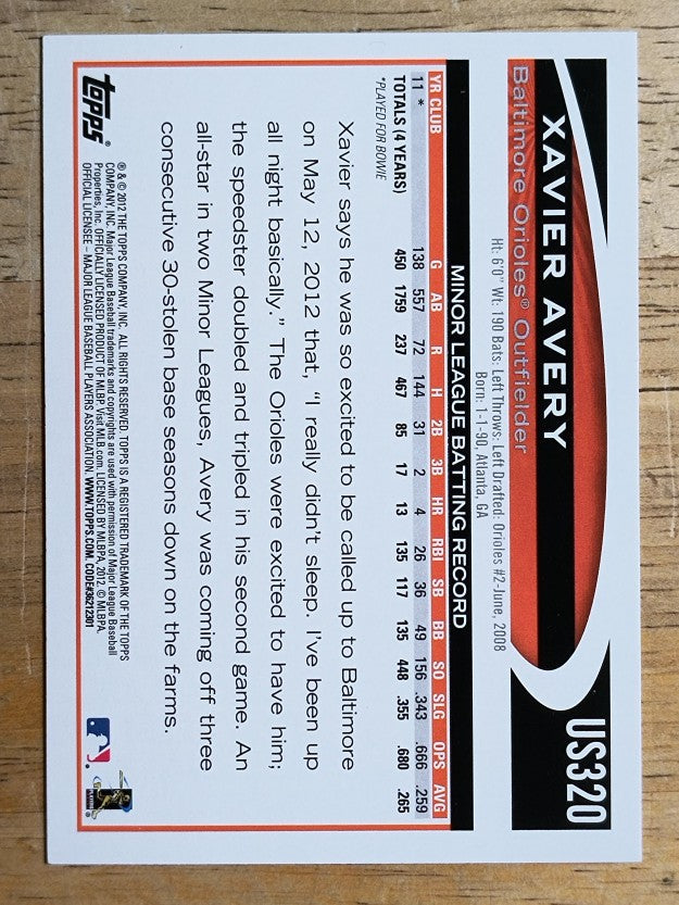2012 Topps Update #US320 Xavier Avery RC