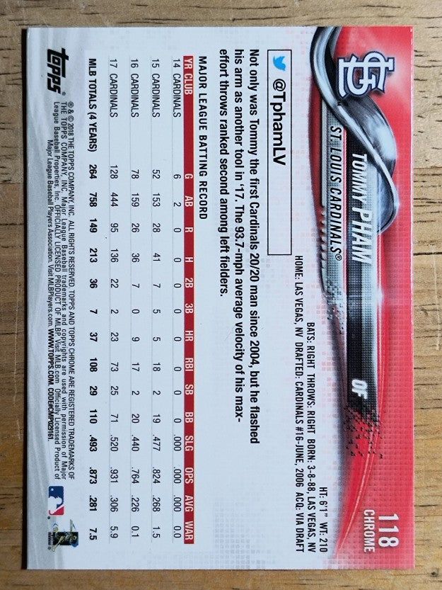 2018 Topps Chrome #118 Tommy Pham