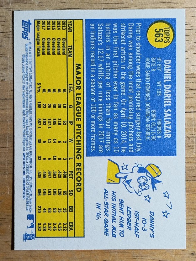 2019 Topps Heritage #563 Danny Salazar