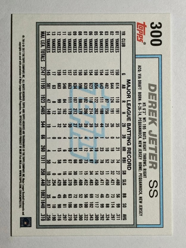 2017 Topps Archives #300A Derek Jeter