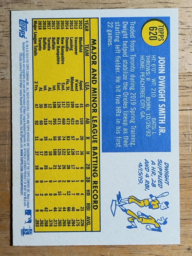 2019 Topps Heritage #620 Dwight Smith Jr.