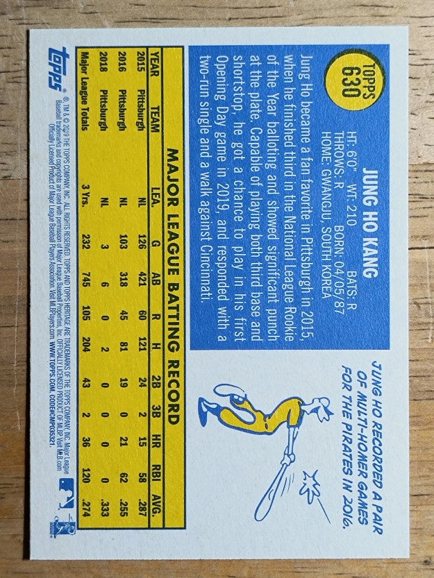 2019 Topps Heritage #630 Jung Ho Kang