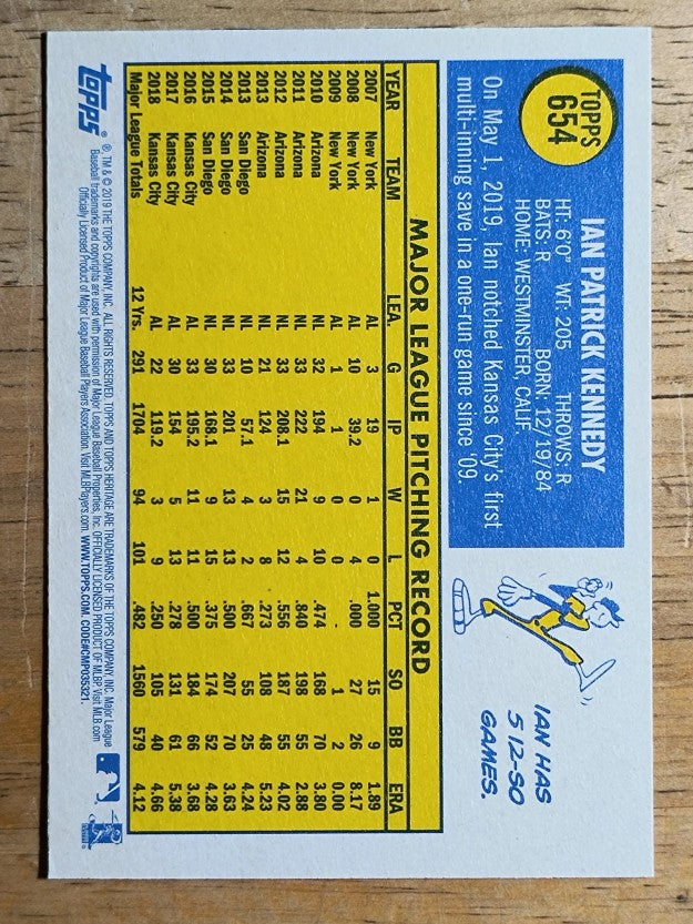 2019 Topps Heritage #654 Ian Kennedy
