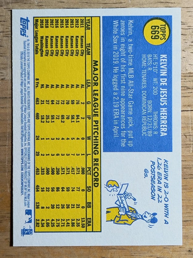 2019 Topps Heritage #669 Kelvin Herrera