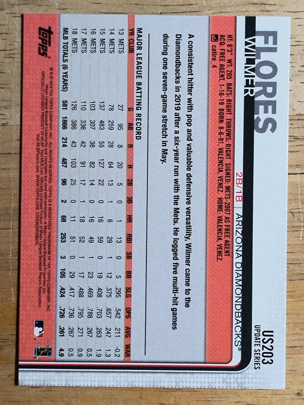 2019 Topps Update #US203 Wilmer Flores
