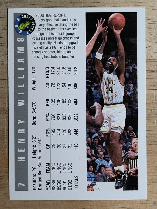 1992 Classic #7 Henry Williams