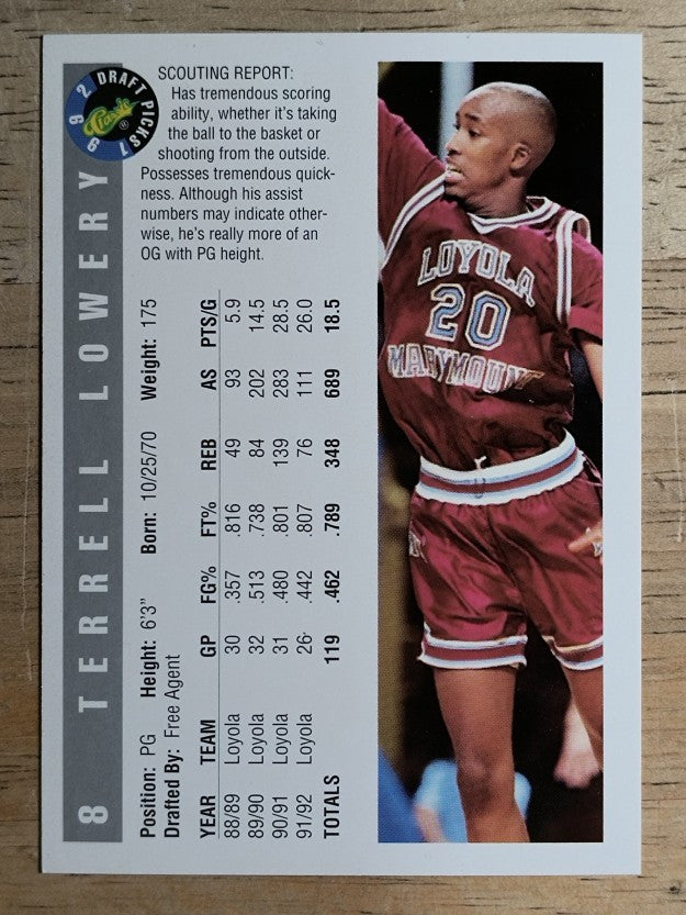 1992 Classic #8 Terrell Lowery