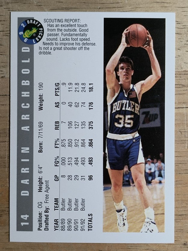 1992 Classic #14 Darin Archbold