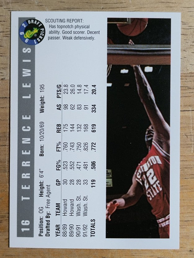 1992 Classic #16 Terrence Lewis
