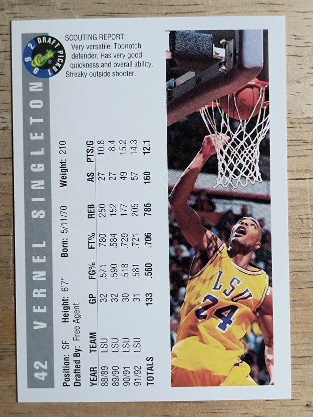 1992 Classic #42 Vernel Singleton
