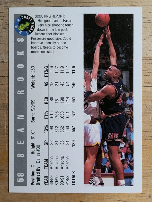 1992 Classic #58 Sean Rooks