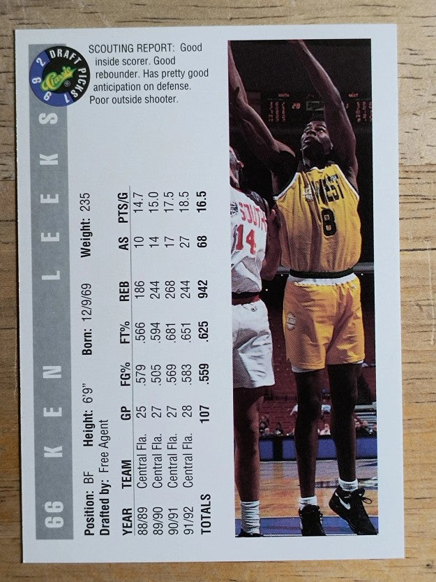 1992 Classic #66 Ken Leeks