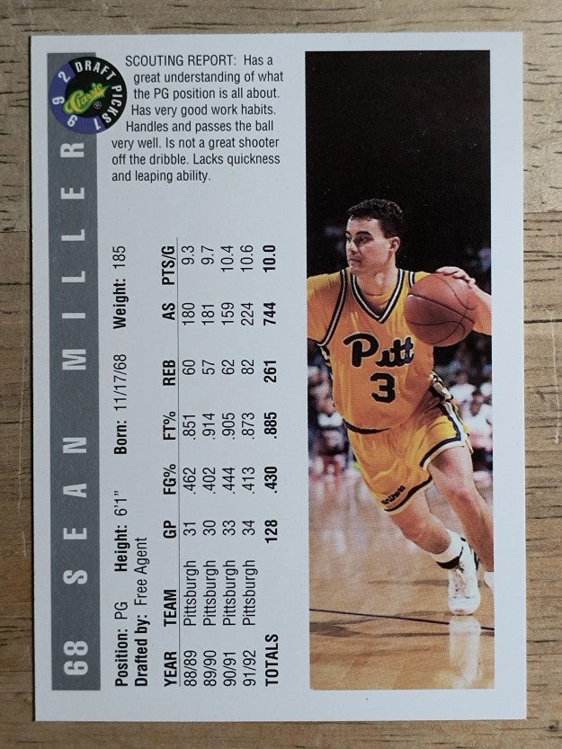 1992 Classic #68 Sean Miller